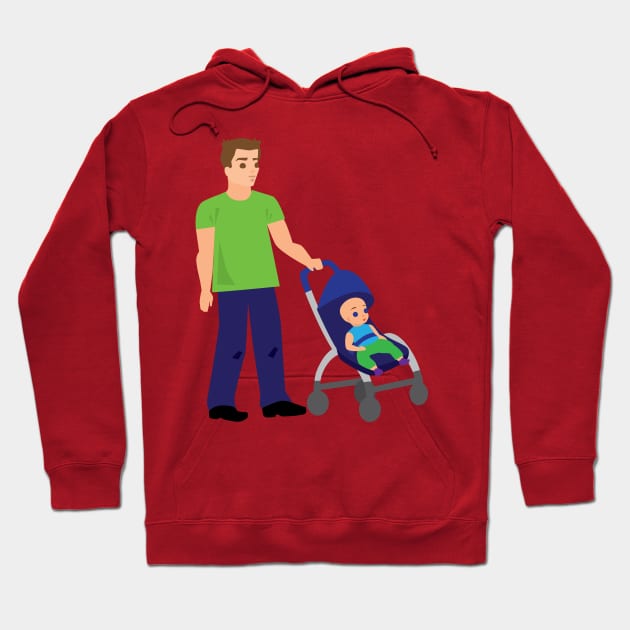 Dad with stroller Hoodie by holidaystore